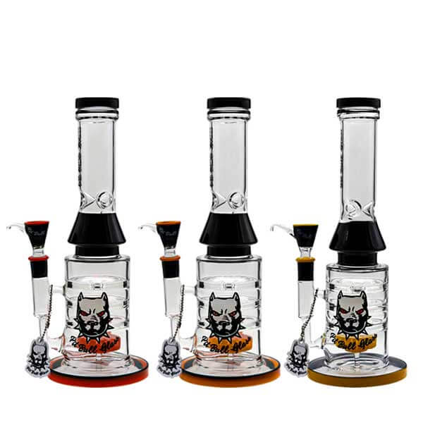 Pitbull Rocket with 3 Disc Colored Waterpipe (12-513) | 12 inch | Assorted Colors product image