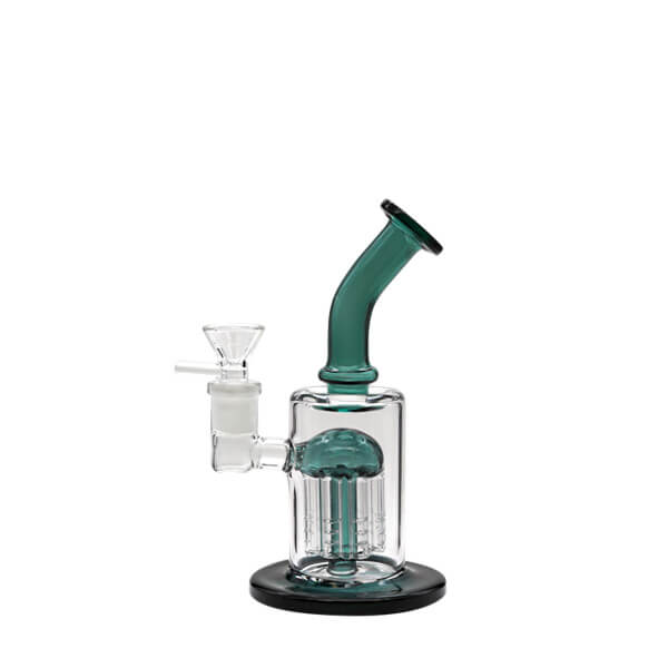 Bent Neck 8 Tree Arm Perc Rig Waterpipe | 6 inch | Assorted Colors product image