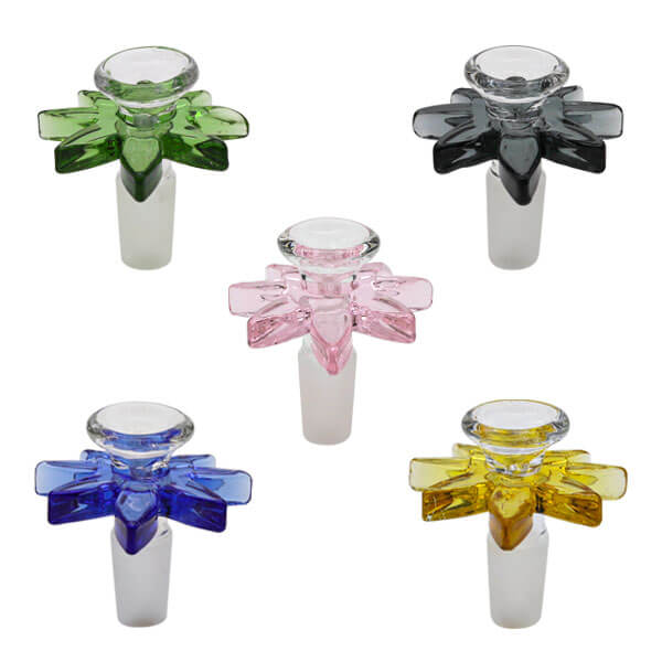 Leaf Shaped Glass Bowl | 14mm | Male | Assorted Colors product image