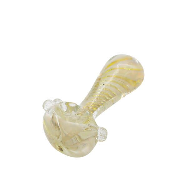 Spiral Twist Gold Fume Ring Handpipe | 3 inch product image