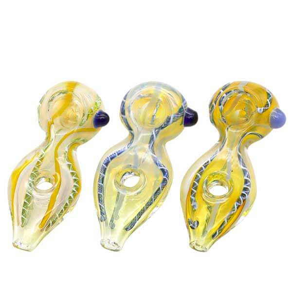 Twist Fumed Donut Flat Handpipe with Dot | 4 inch  product image
