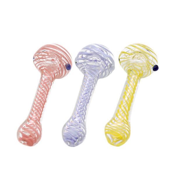 Flat Tip Candy Stripe Handpipe | 5 inch | Assorted Colors product image