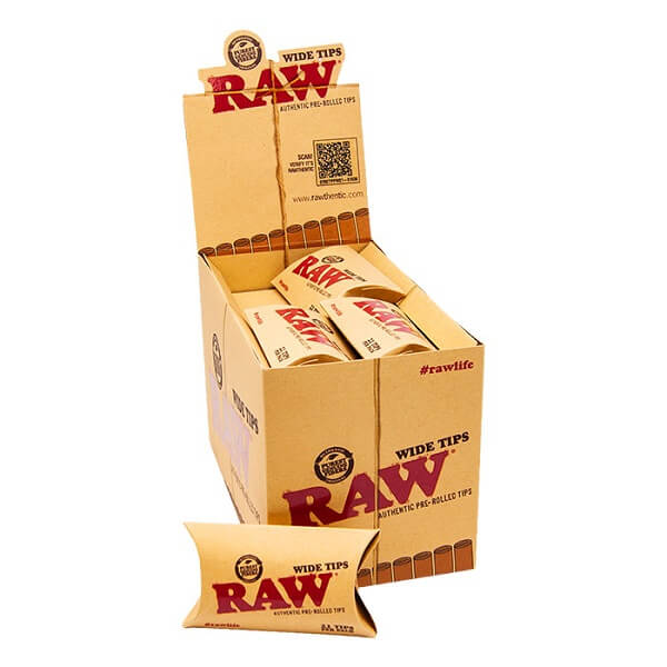 RAW Pre-Rolled Wide Tips | 21 Tips Pack | 20 Count Display product image