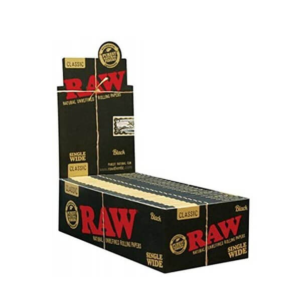 RAW Black Classic Natural Rolling Papers | Single Wide | 25 Count Display product image