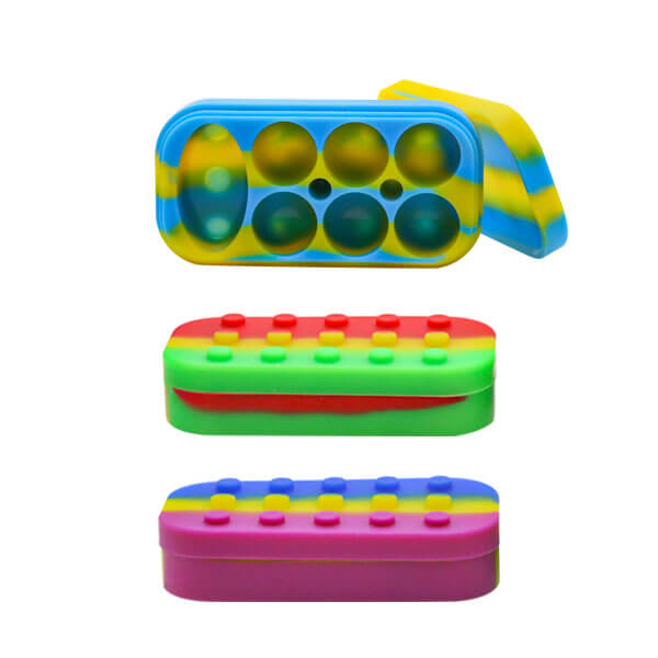 Tetris Cracker Silicone Container with Multiple Storage (C18) | Assorted Colors product image