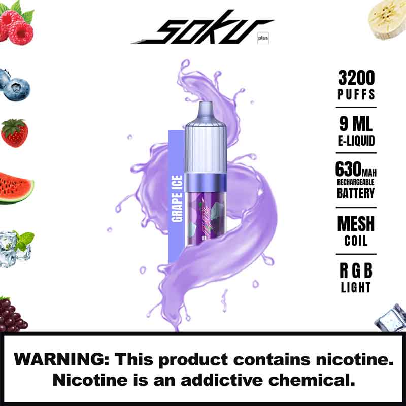 Bloom Soku Plus | 3200 Puffs | 5% Nicotine | 10 Count Display - image 8 of 10