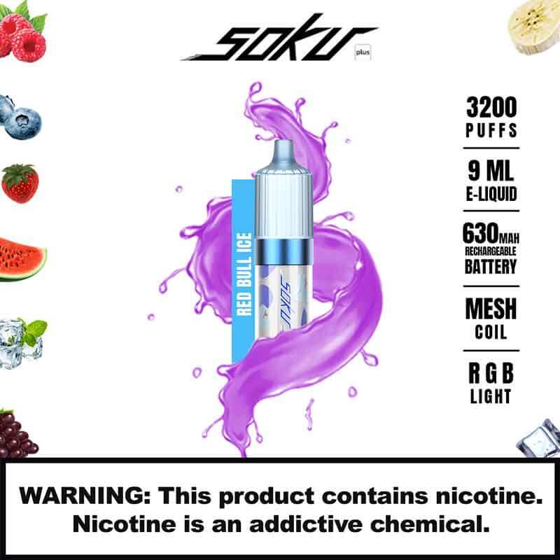 Bloom Soku Plus | 3200 Puffs | 5% Nicotine | 10 Count Display - image 9 of 10