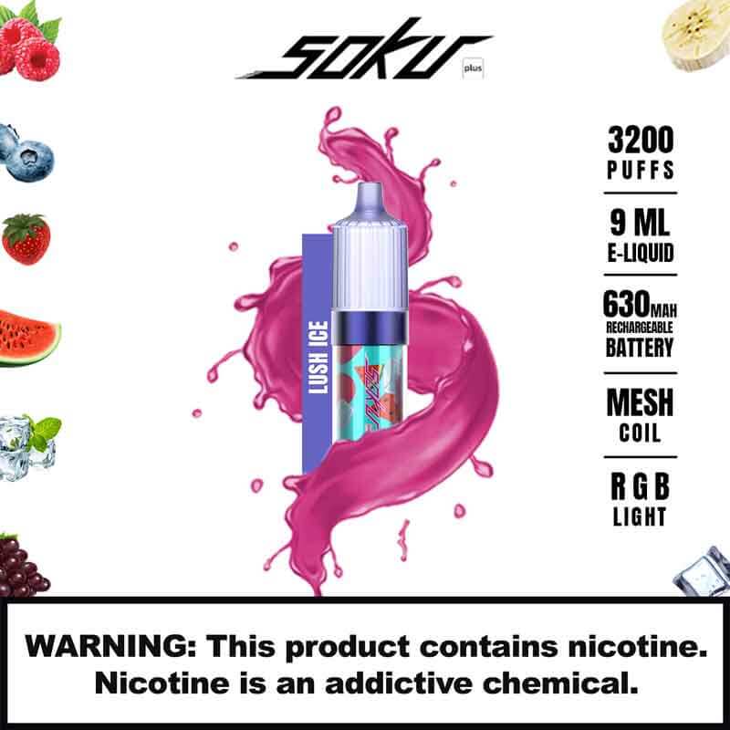 Bloom Soku Plus | 3200 Puffs | 5% Nicotine | 10 Count Display - image 7 of 10