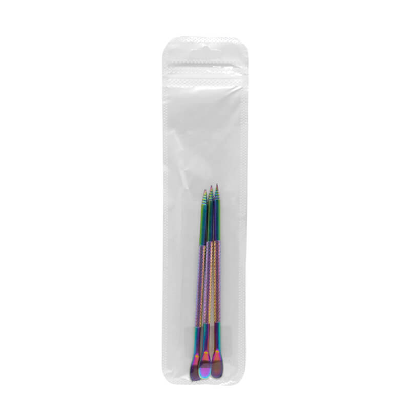 Rainbow Steel Scoop & Nail Dab Tool (SSD-019) | 5 inch | 3 Pack product image