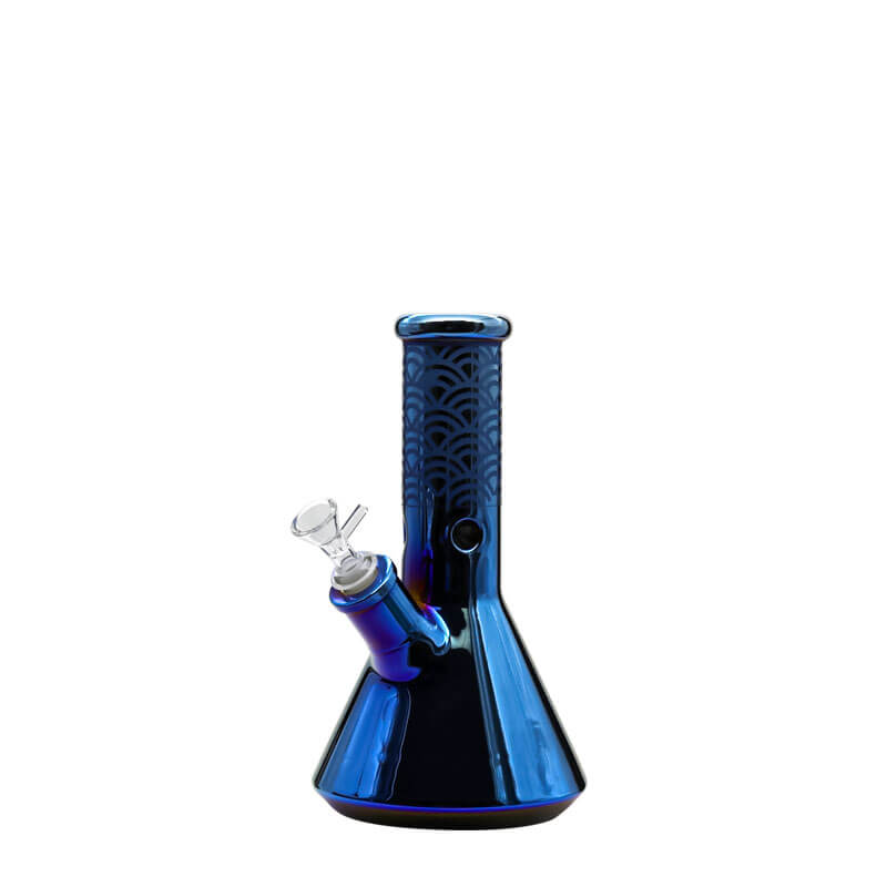 Electroplated Aurora Pinched 5mm Beaker Waterpipe (NH-013) | 10 inch product image