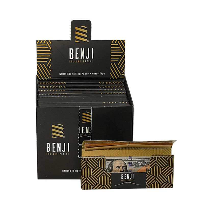 Benji $100 Bill Rolling Paper with Tip | 3 Count | 24 Pack Display product image