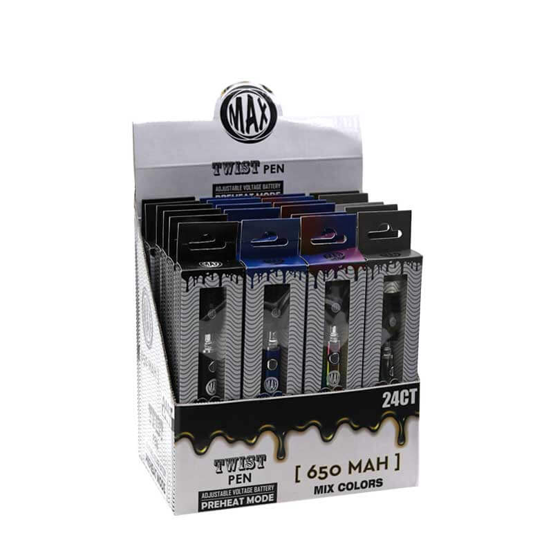 MAX Twist Pen Adjustable Voltage Battery Display 650mAh | 24 Count Display product image