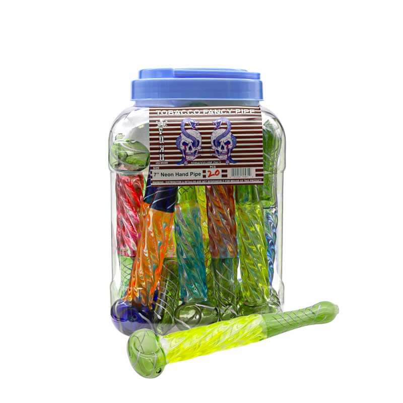 Neon Twisted Handpipes | 7 inch | 20 Count Display product image