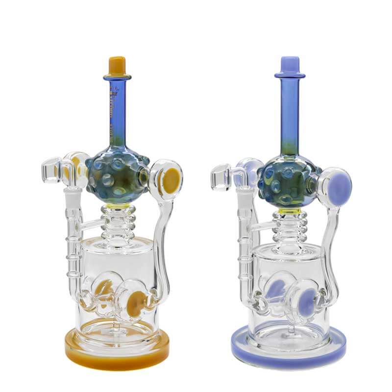 Fumed Dual Handle Recycler Waterpipe (XD-123) | 15 inch product image