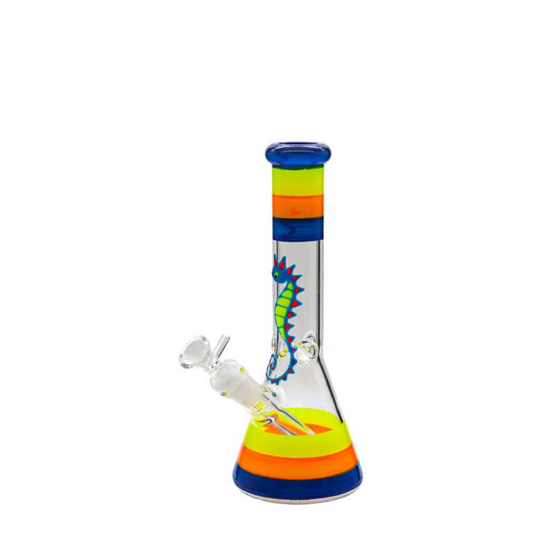 Seahorse Painted Beaker Waterpipe (JL-O0212) | 10 inch product image