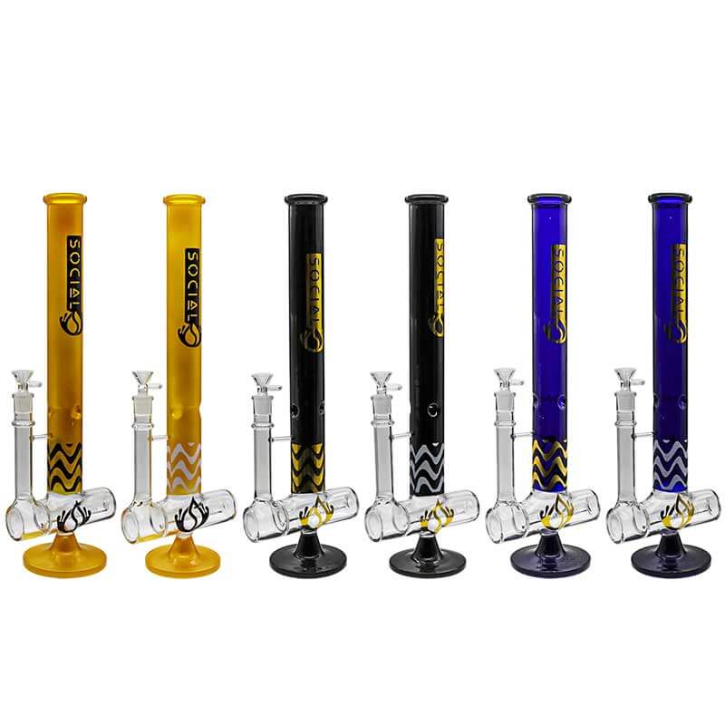 Social FICTION with Inline Perc Waterpipe (A-32) | 18 inch - image 1 of 7