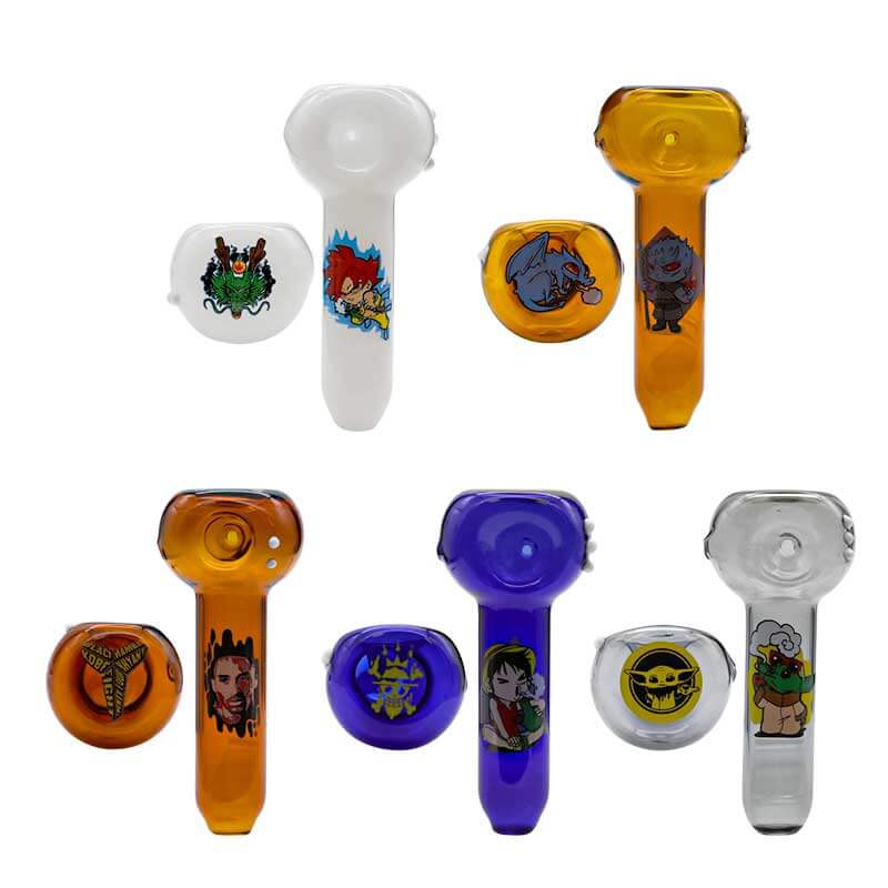 Glass Handpipes with Sticker Print  - image 2 of 2