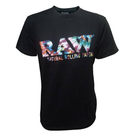 RAW x Rolling Papers Tie Dye Logo Shirt (with Stash Pocket) product image