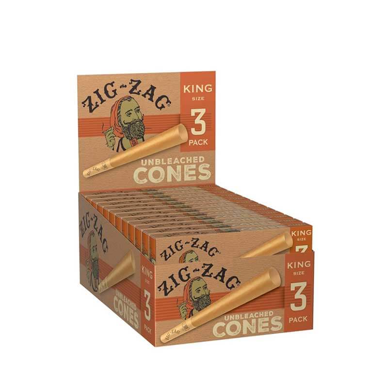 Zig Zag Classic Unbleached Cones | King Size | 3 Pack | 24 Count Display product image