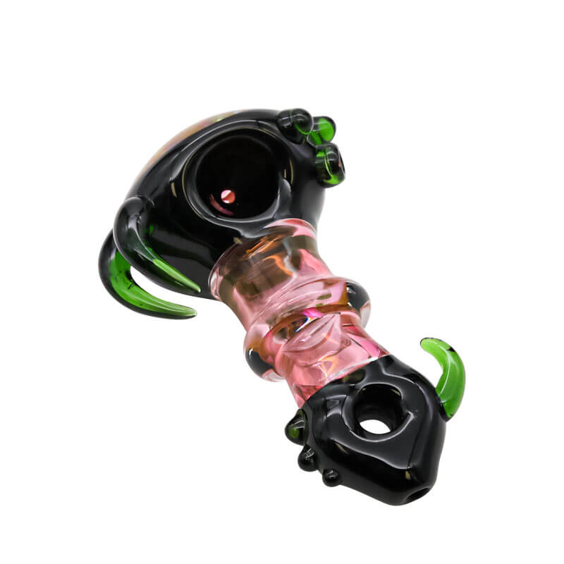 Gold Fumed Honeycomb with Two Horns Handpipe (SB-1128) | 5 inch product image