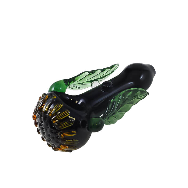 Sunflower with Leaves Handpipe (SB-2220) | 5 inch product image