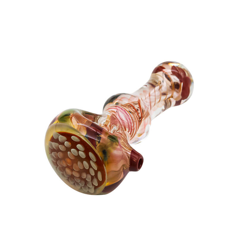 Gold Fumed Honeycomb Handpipe (SB-719) | 5 inch product image