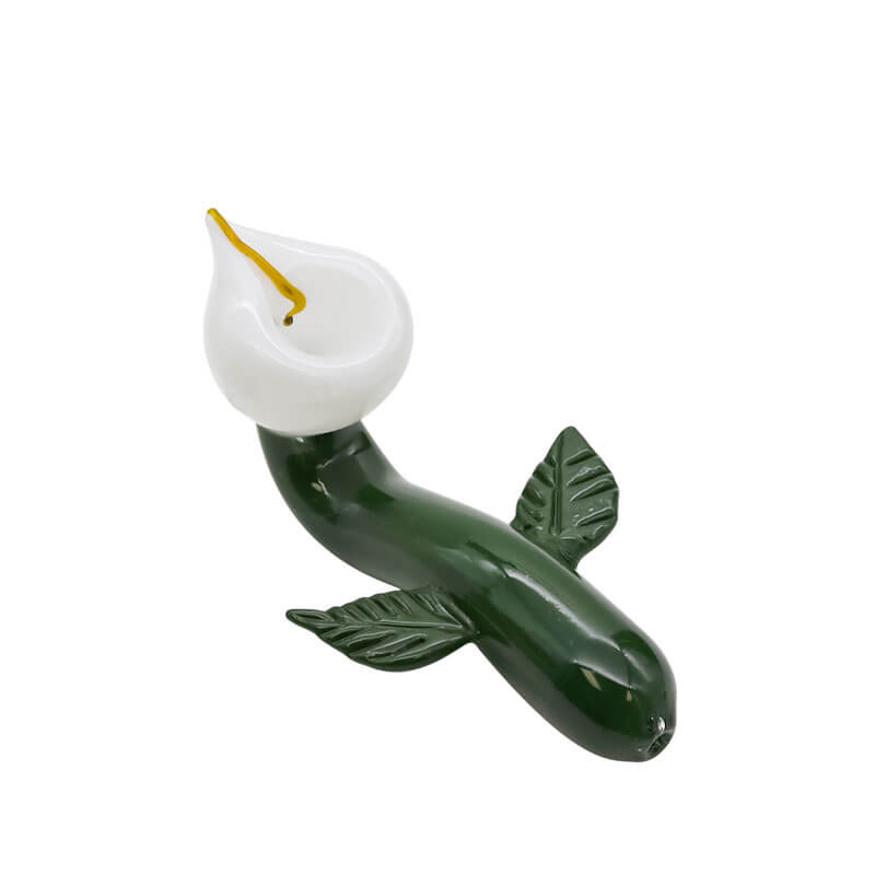 Lotus Flower with Leaves Handpipe (SB-2423) | 5 inch product image