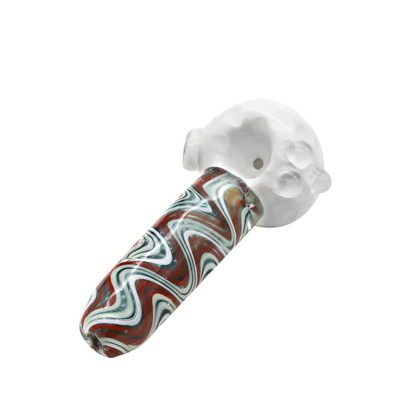 White Honeycomb Head with Wig Wag Tube Handpipe (SB-3154) | 5 inch product image