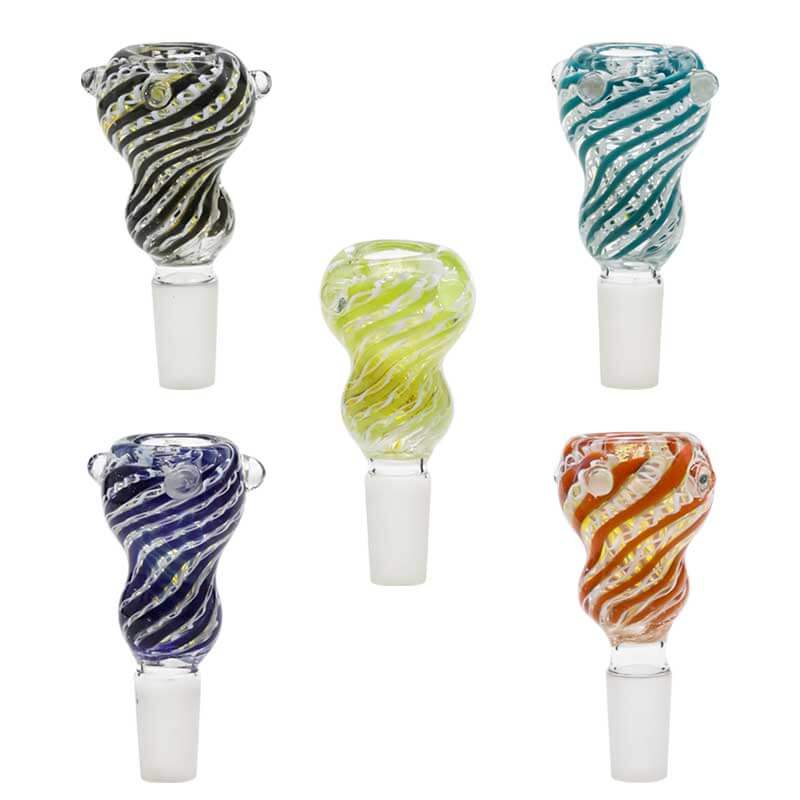Fancy Double Ball Lined with Netted Swirl Bowl (SB-790) | 14mm | Assorted Colors product image