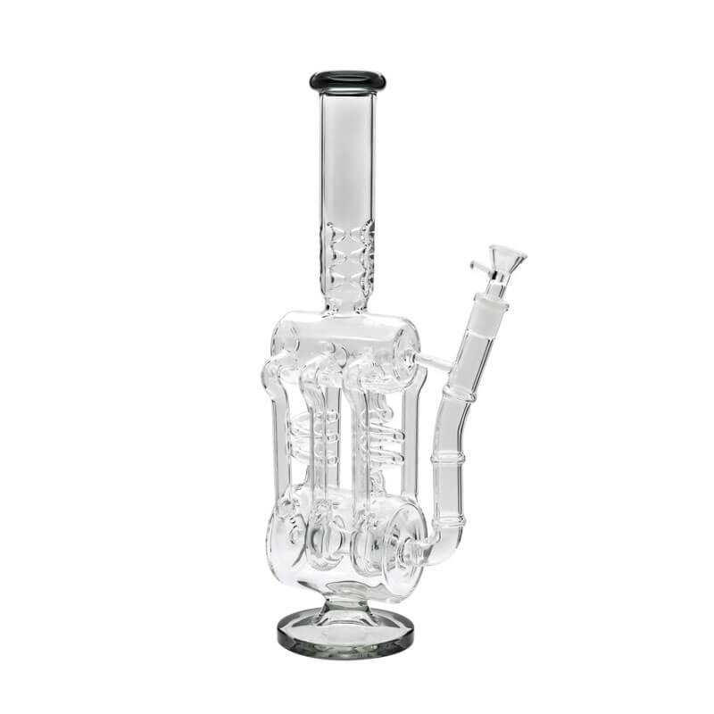 Six Cylinder with Double Barrel and Coil Recycler Waterpipe (DSJ-007) | 16 inch product image