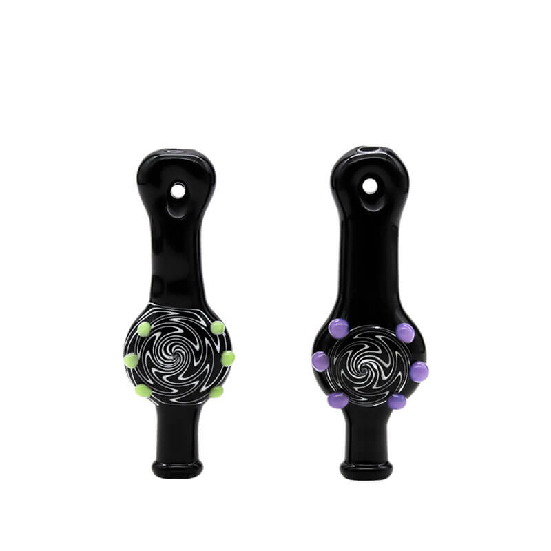 Black Dotted Reverse Artwork Nectar Straw (SB-2869) | 10mm | 4 inch product image