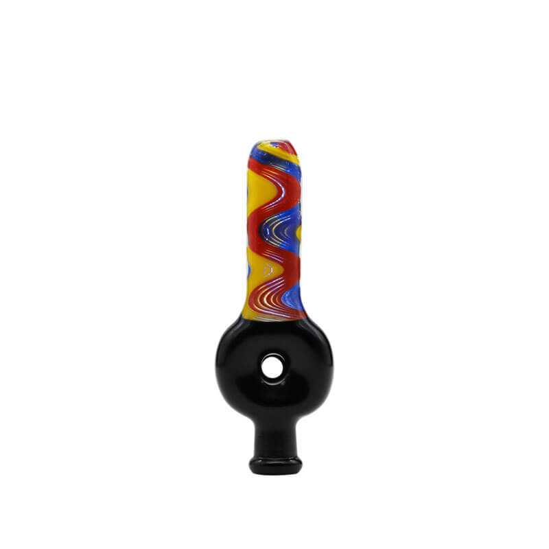Red Blue Yellow Swirled Donut Hole Nectar Straw (SB-2888) | 10mm | 3.5 inch product image