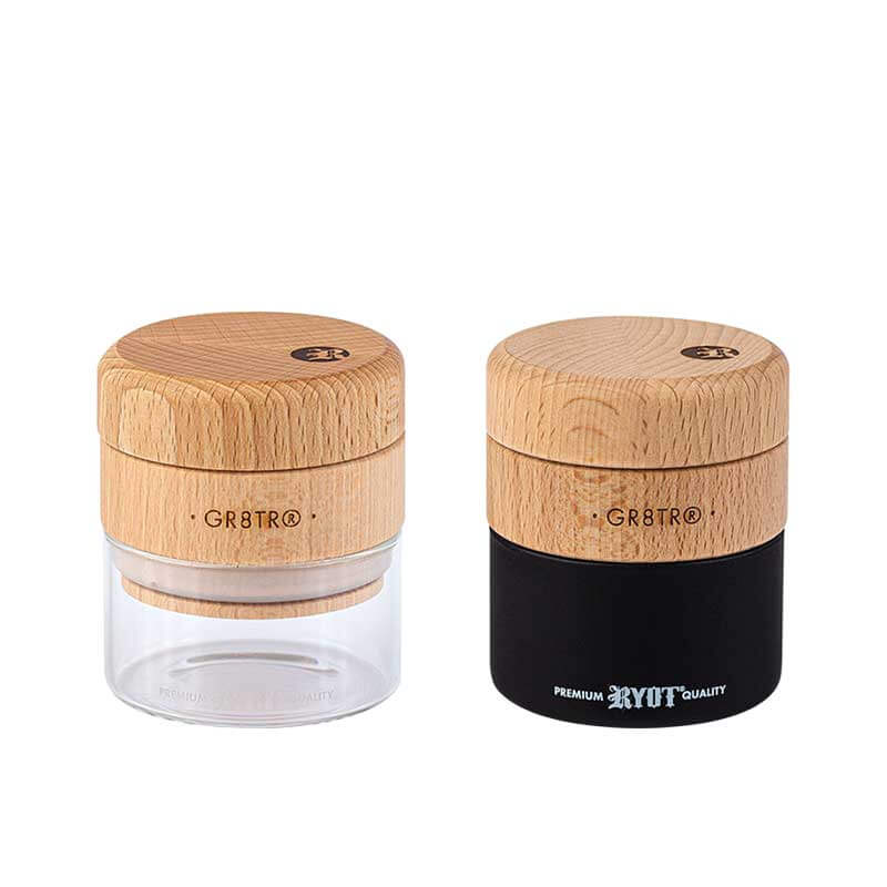RYOT Beechwood GR8TR Grinder with Jar | Large product image