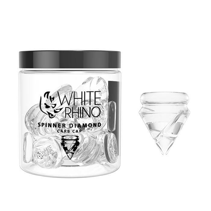 White Rhino Spinner Glass Diamond Carb Cap (WRG8015) | 15 Count Jar product image