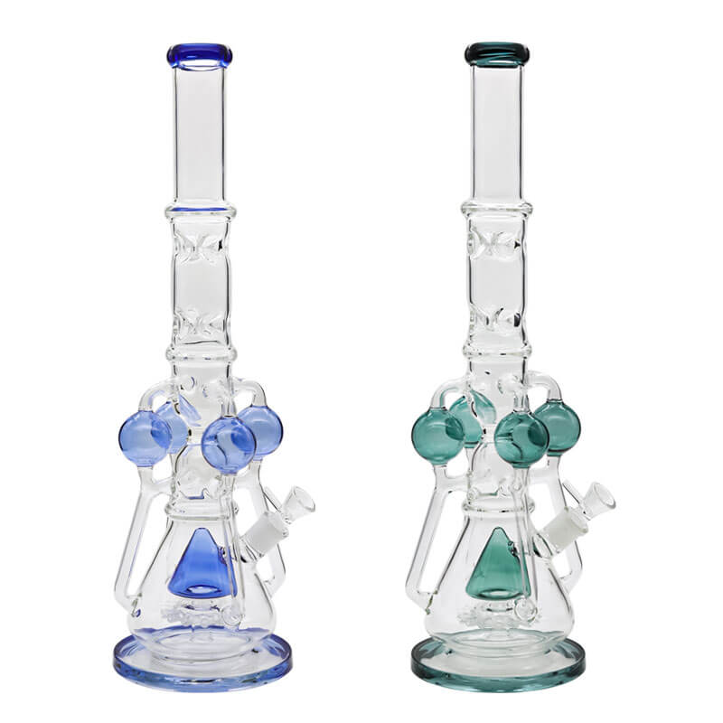 4 Bars with Sprinkler and Cone Perc Waterpipe (WG-212) | 21 inch | Assorted Colors product image