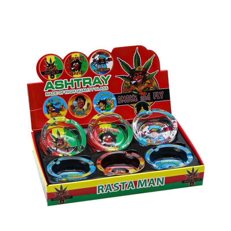 Smoke and Fly Glass Ashtray | 6 Count Display product image