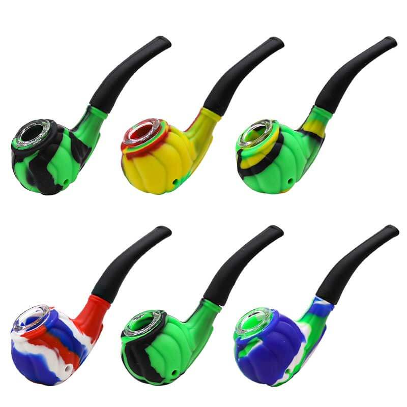 Silicone Sherlock Handpipe with Glass Screen Bowl (SL118) | 3.5 inch | Assorted Colors product image
