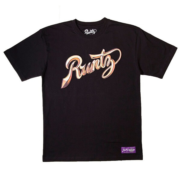 RUNTZ Chrome Scripts Tee | Black & Gold (321-40228-BKG) (MSRP $40) - image 1 of 2