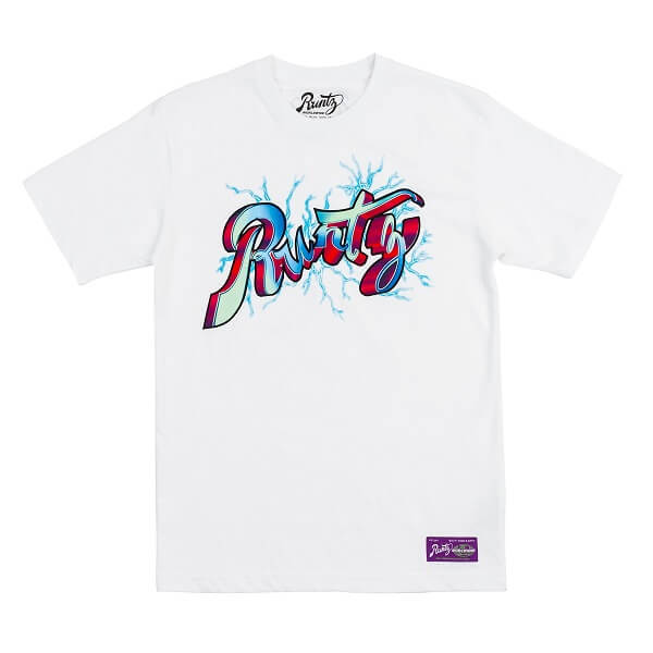 RUNTZ Broken Scripts Tee | White (321-40235-WHT) (MSRP $40) - image 1 of 3