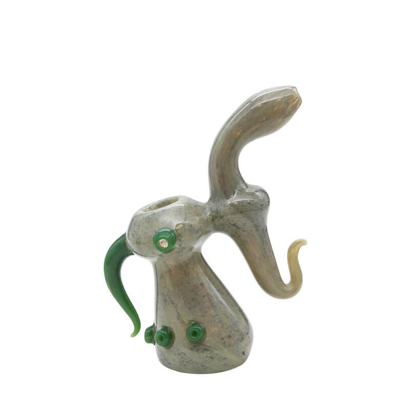 Front Horned Slyme Bubbler Handpipe (SHB-05) | 7 inch product image