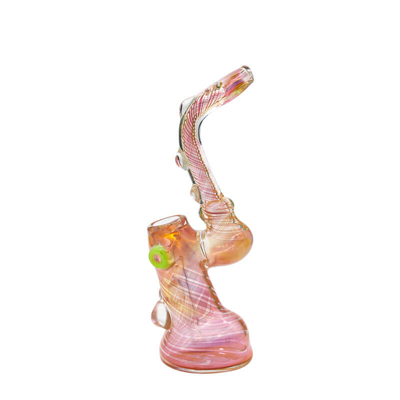 Fumed Spiral Dotted Bubbler Handpipe (SHB-666) | 8 inch product image