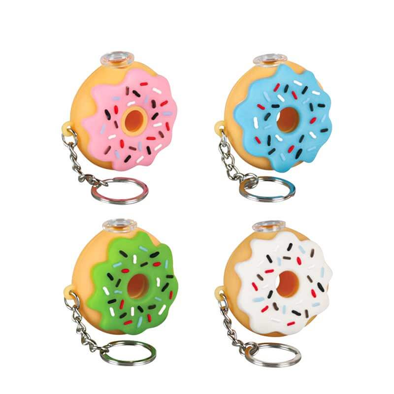 Silicone Mini Donut Keychain Handpipe (SP-119) | Assorted Colors product image