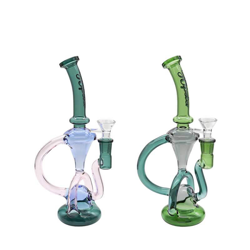 Hipster Horse Shoe Chamber Recycler Rig Waterpipe (YZ025) | 10 inch | Assorted Colors product image
