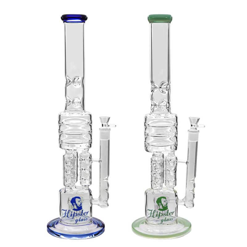 Hipster Triple Swiss Cylinder with Inverted Tree Perc Mega Waterpipe (SH-002) | 22 inch | Assorted Colors product image