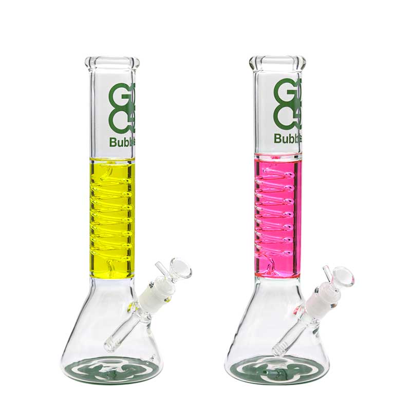 Hipster Gel with Coil Perc Beaker Waterpipe (YZ019) | 14 inch | Assorted Colors product image