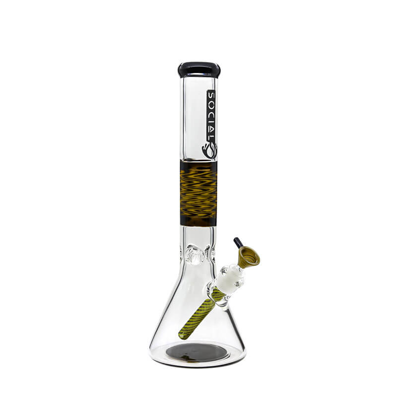 Social Wig Wag 7mm Heavy Beaker Waterpipe (A815) | 16 inch | Assorted Colors - image 2 of 4