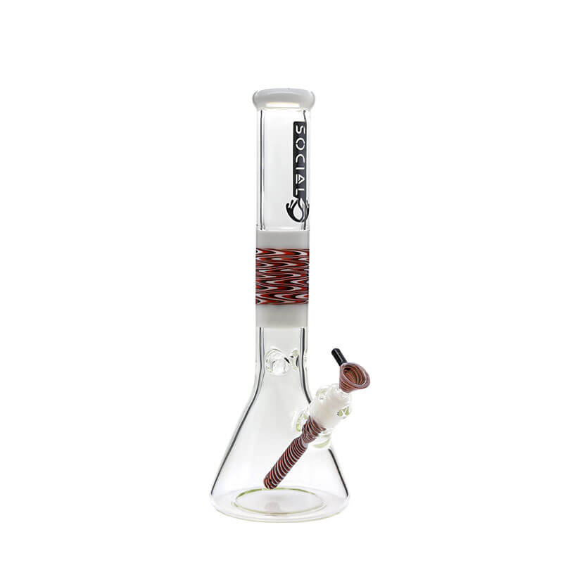 Social Wig Wag 7mm Heavy Beaker Waterpipe (A815) | 16 inch | Assorted Colors - image 3 of 4