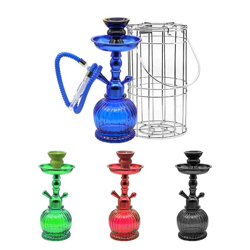 Cage Hookah With Aluminum Shaft (HAMC3) | 12 inch | Assorted Colors product image