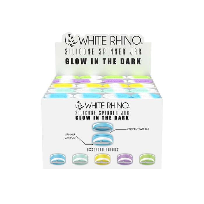 White Rhino Round Spinner Silicone Jar Glow in the Dark (SJ1002) | 100 Count Display - image 2 of 2