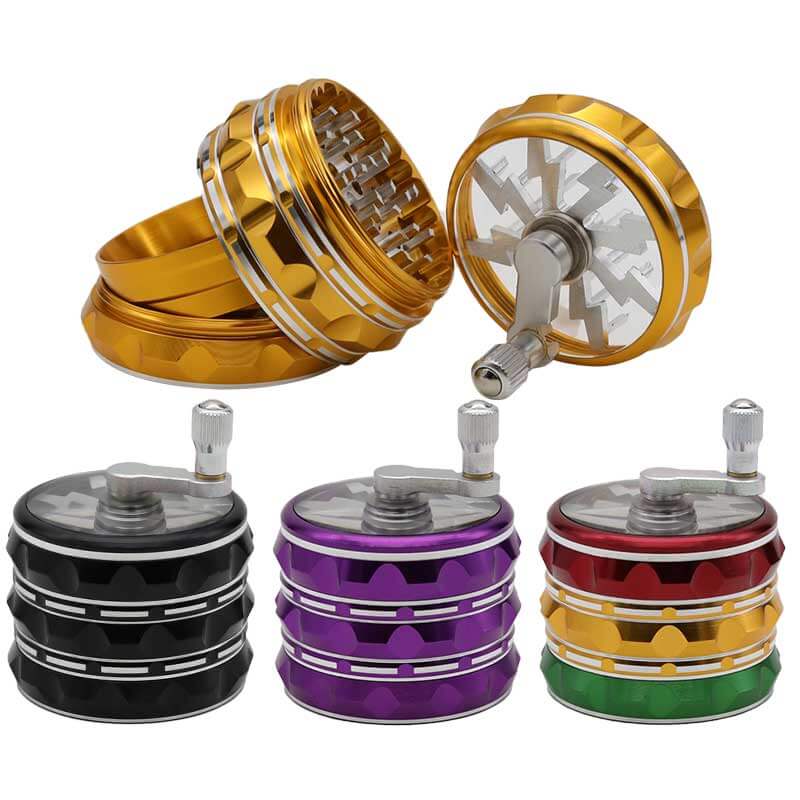 Hipster Patterned Aluminum 4 Part Grinder (SDSY-4) | 63mm | Assorted Colors product image